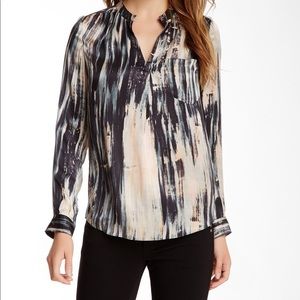 Rebecca Taylor Brushstroke Silk Blouse size 8